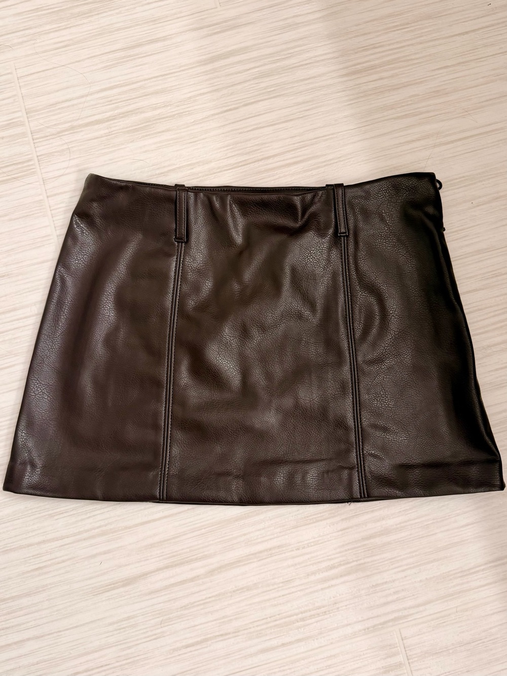 H&M Black Faux Leather Mini Skirt